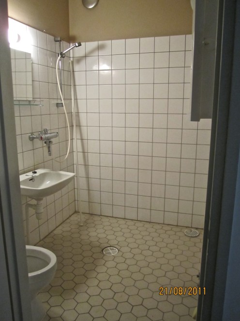 Tilava kylpyhuone pesukoneliitännällä