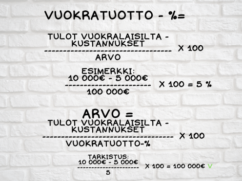 Vuokratuoton laskentakaava 1